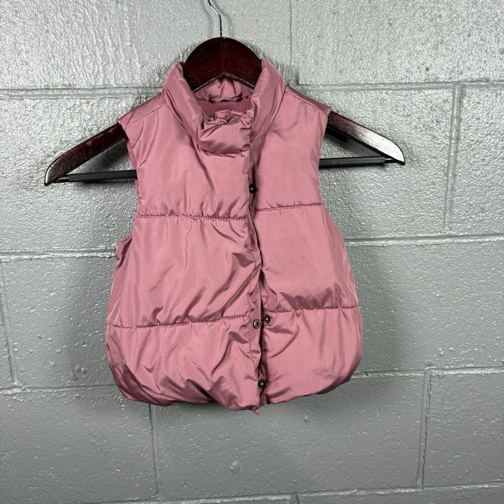 Old Navy Puffer Vest Girls 3T Lightweight Cozy Winter Outerwear Soft Pink